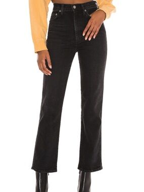Agolde Black pinch waist High-Rise Flare Jeans